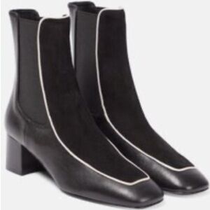 Toteme Black Leather and Suede Ankle Boots